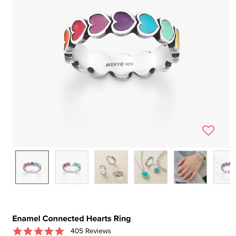 James Avery Enamel Connected Hearts Ring